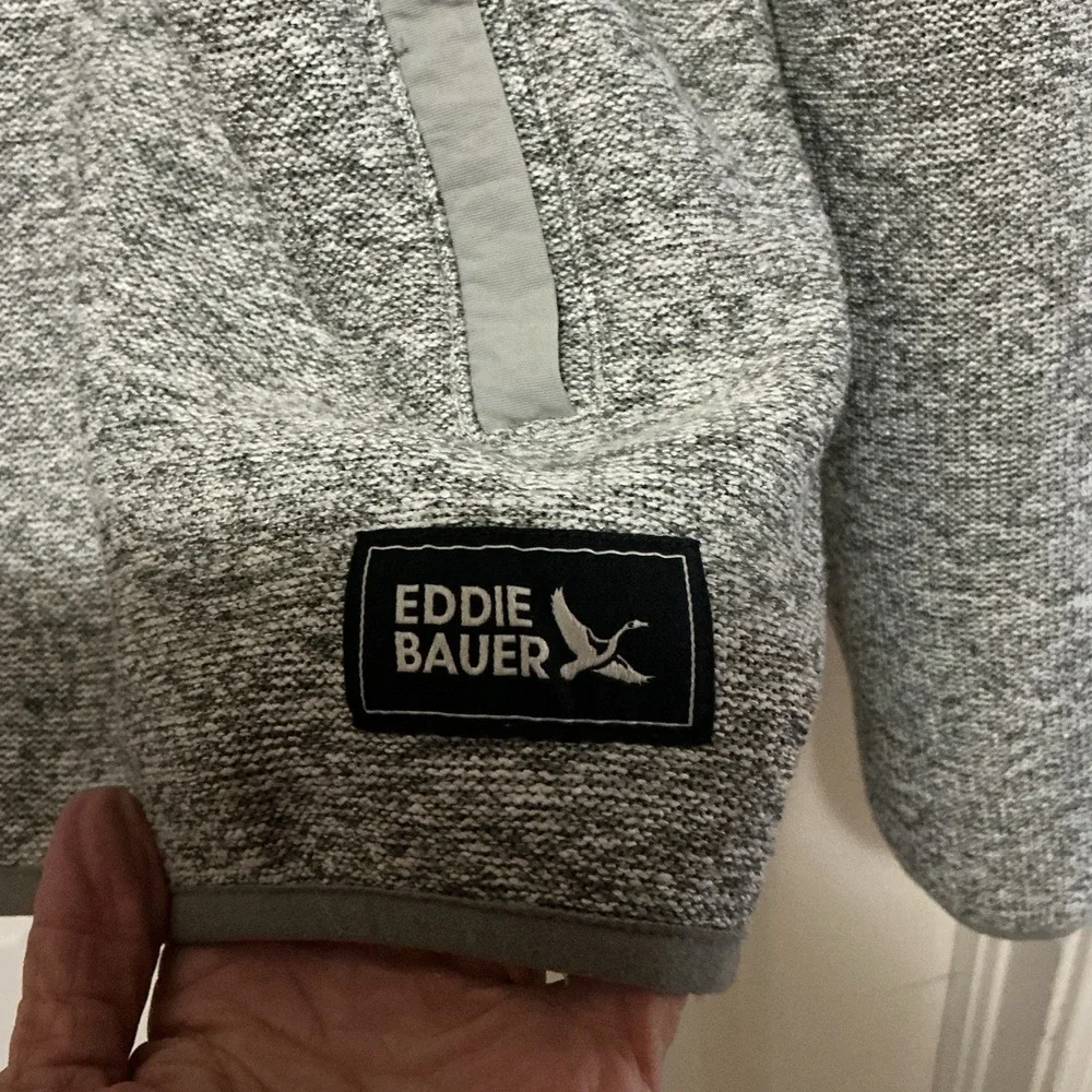 Eddie‎ Bauer 1/4 Snap Sweater Fleece Pull Over Heather/Gray XL